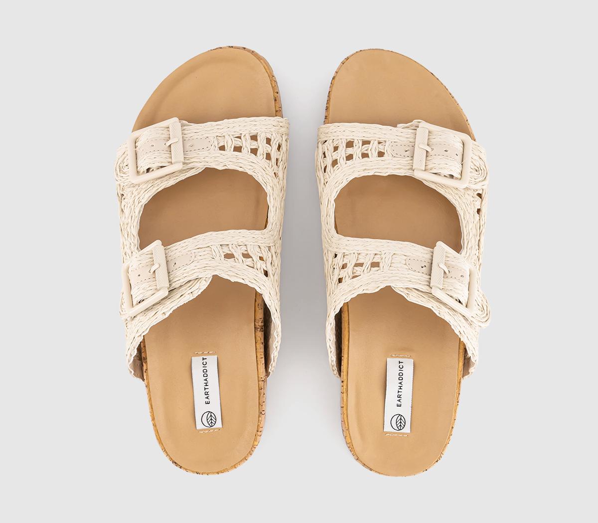 EARTHADDICTDaffodil Woven Buckle Footbed Sandals EARTHADDICTDaffodil Woven Buckle Footbed SandalsOff White