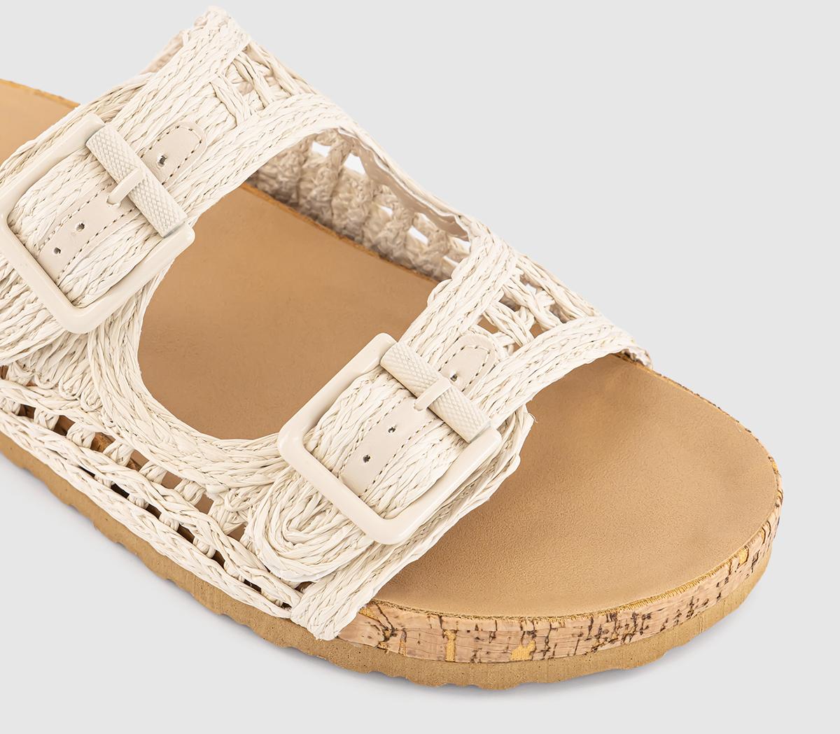 EARTHADDICTDaffodil Woven Buckle Footbed Sandals EARTHADDICTDaffodil Woven Buckle Footbed SandalsOff White