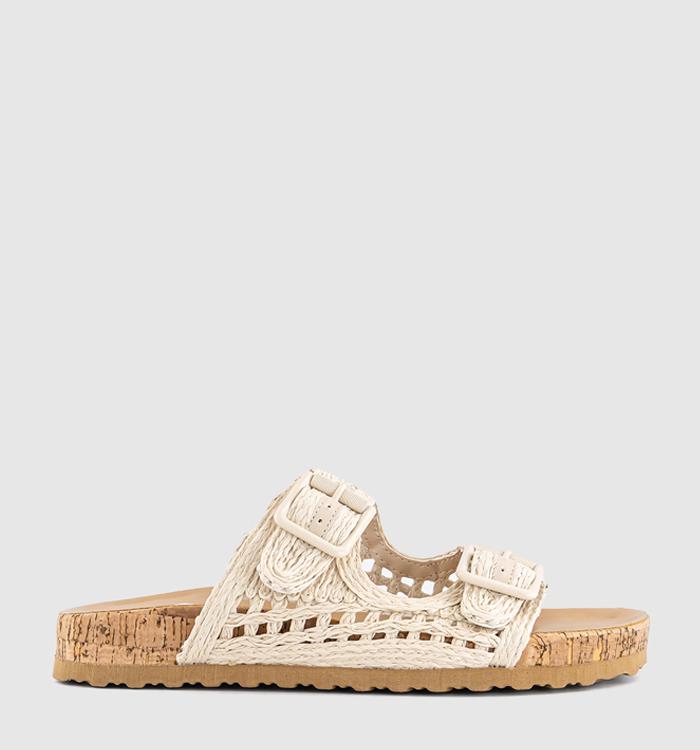 EARTHADDICT Daffodil Woven Buckle Footbed Sandals Off White
