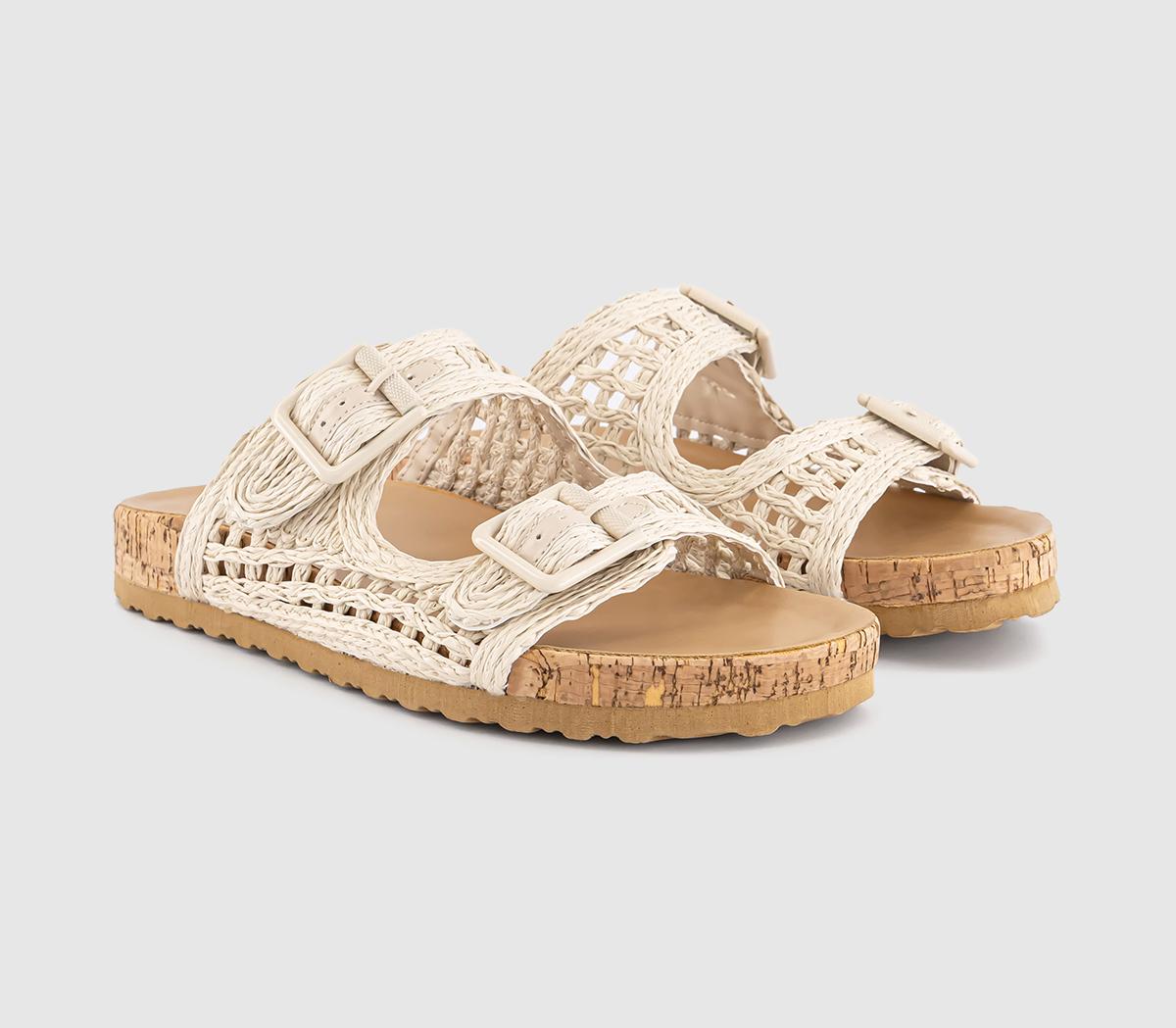 EARTHADDICTDaffodil Woven Buckle Footbed Sandals EARTHADDICTDaffodil Woven Buckle Footbed SandalsOff White