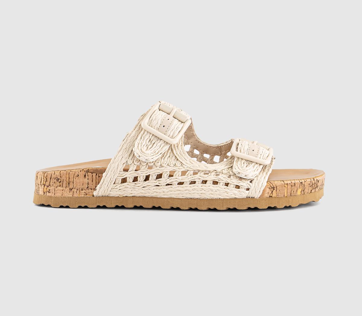 EARTHADDICTDaffodil Woven Buckle Footbed Sandals EARTHADDICTDaffodil Woven Buckle Footbed SandalsOff White