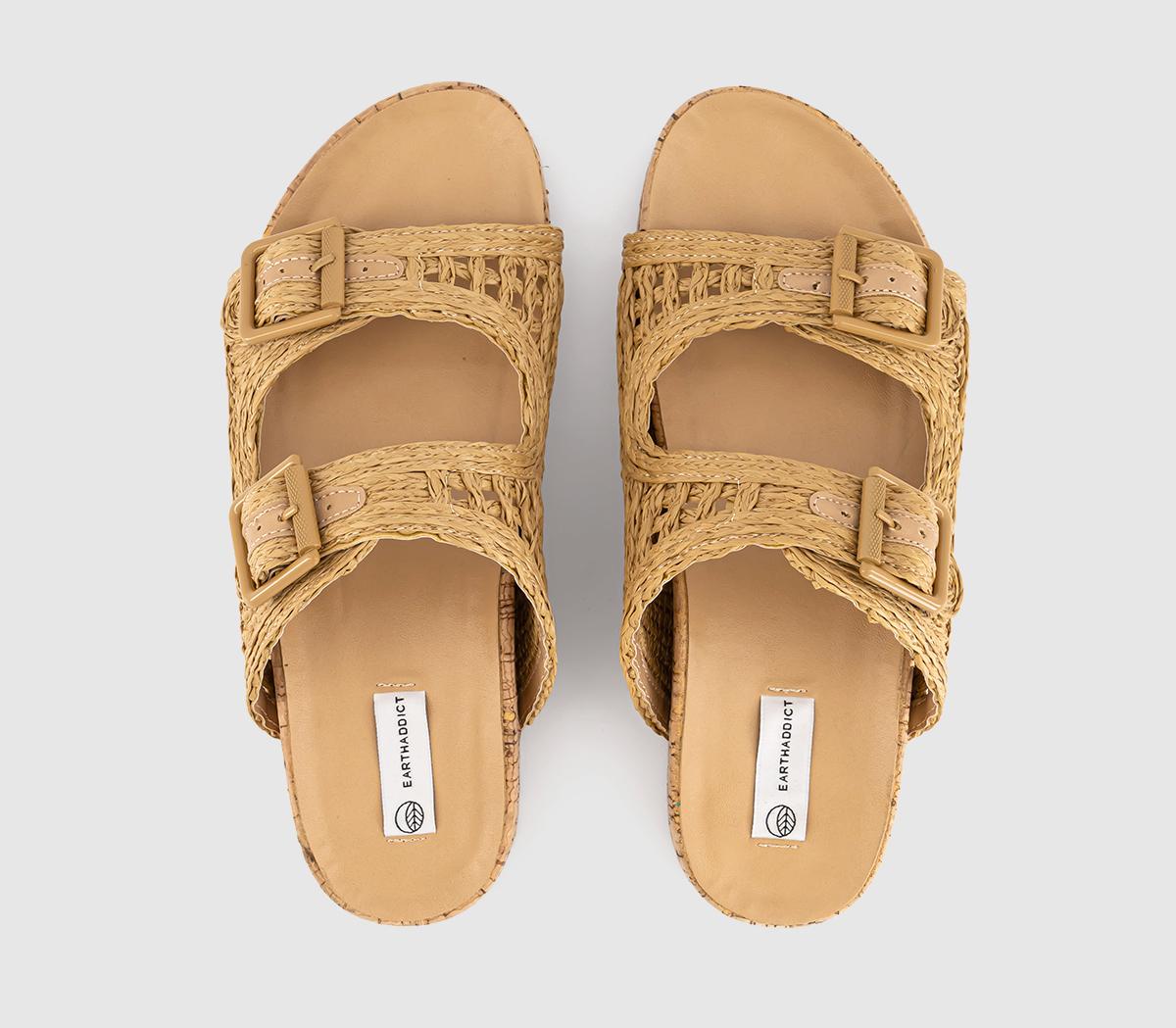 EARTHADDICTDaffodil Woven Buckle Footbed Sandals EARTHADDICTDaffodil Woven Buckle Footbed SandalsBeige