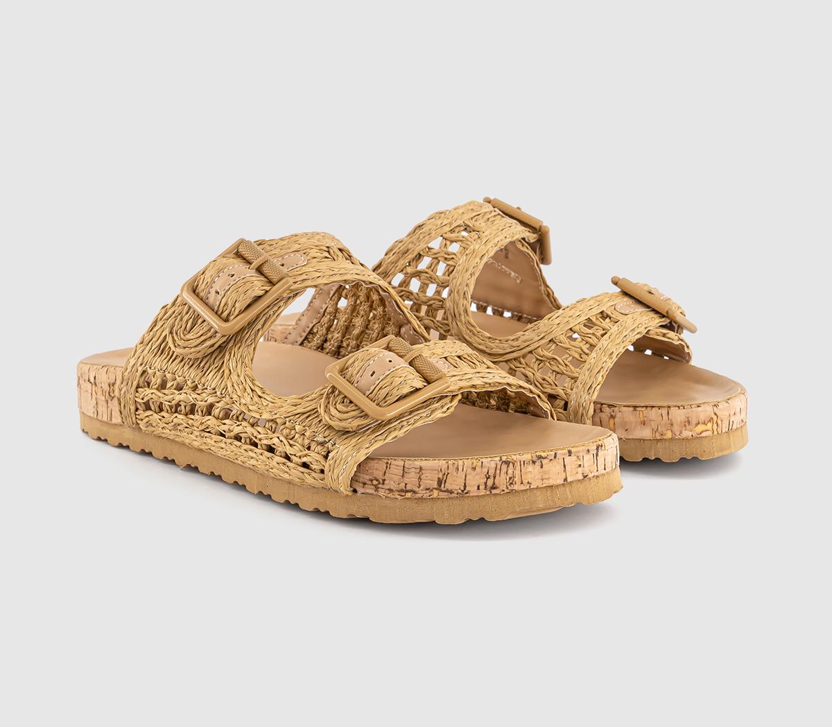 EARTHADDICTDaffodil Woven Buckle Footbed Sandals EARTHADDICTDaffodil Woven Buckle Footbed SandalsBeige