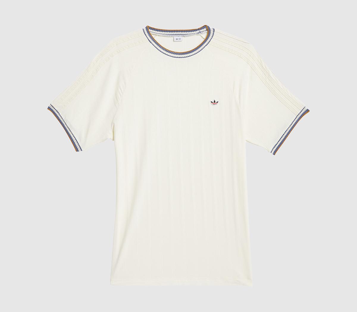 Adidas Consortium Clot Knit Collar 3 Stripes Tee Cream White