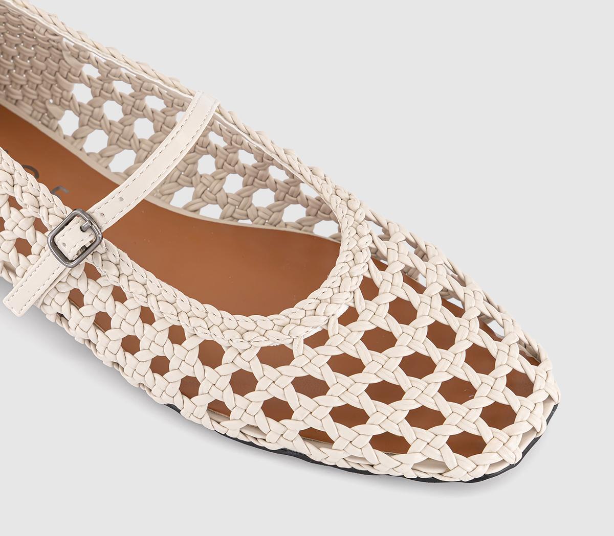 OFFICEFascinate Woven Two Strap Mary Janes OFFICEFascinate Woven Two Strap Mary JanesCream