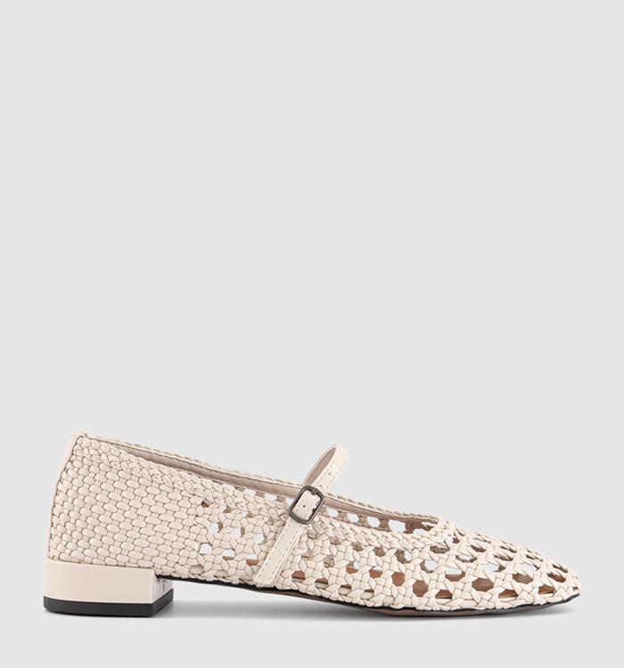OFFICE Fascinate Woven Two Strap Mary Janes Cream