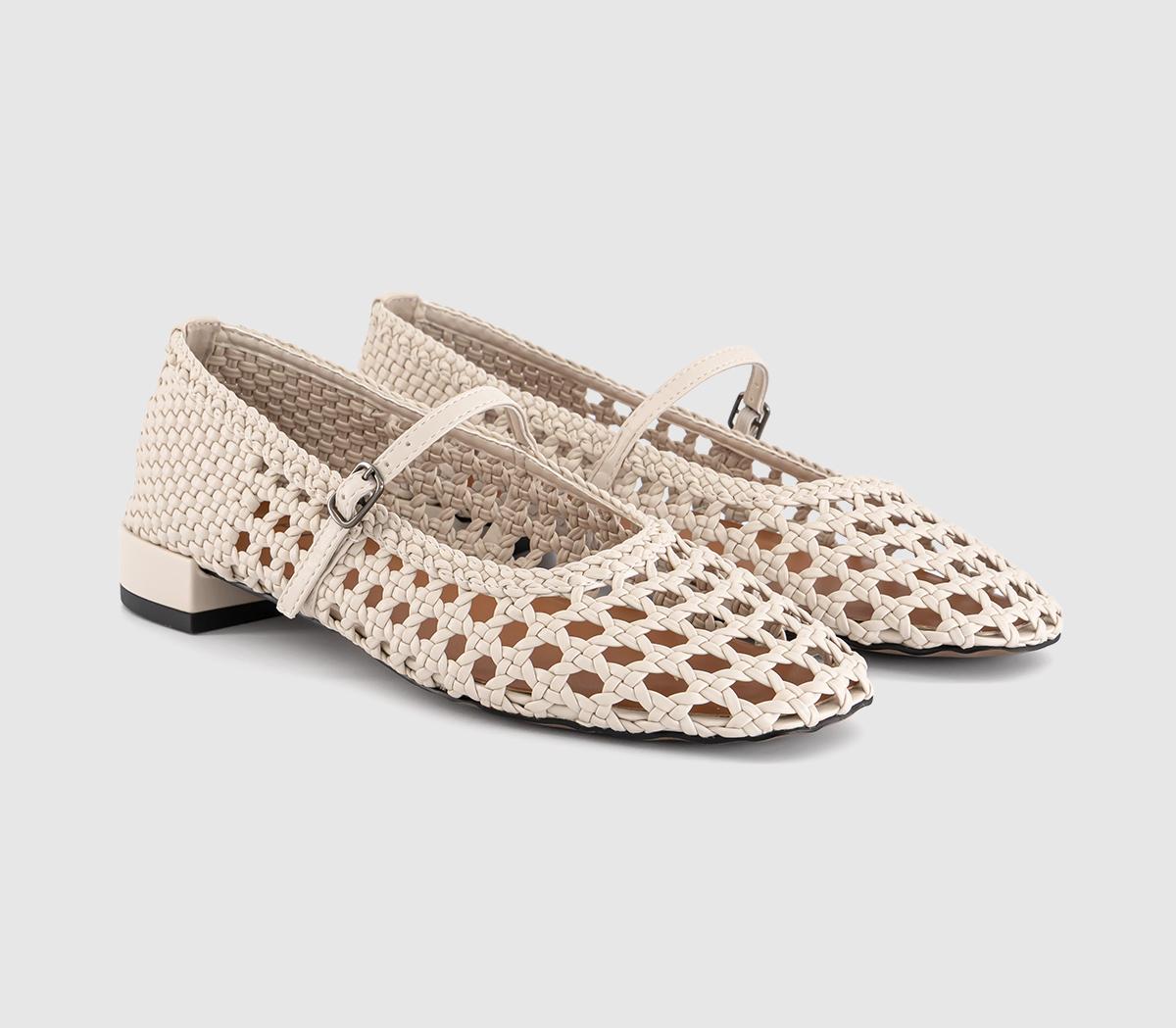 OFFICEFascinate Woven Two Strap Mary Janes OFFICEFascinate Woven Two Strap Mary JanesCream