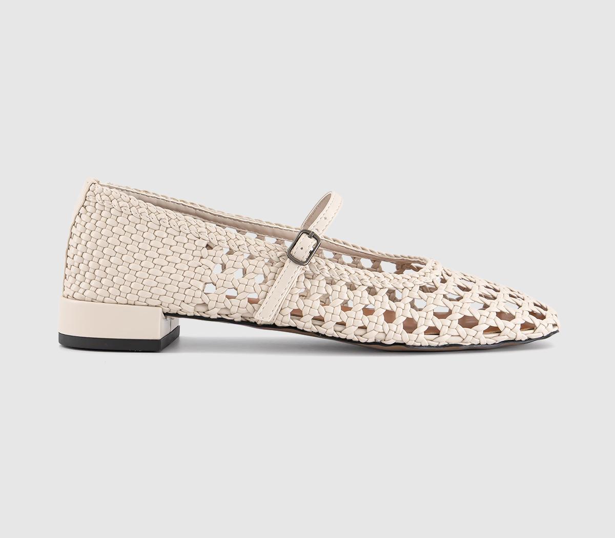 OFFICEFascinate Woven Two Strap Mary Janes OFFICEFascinate Woven Two Strap Mary JanesCream