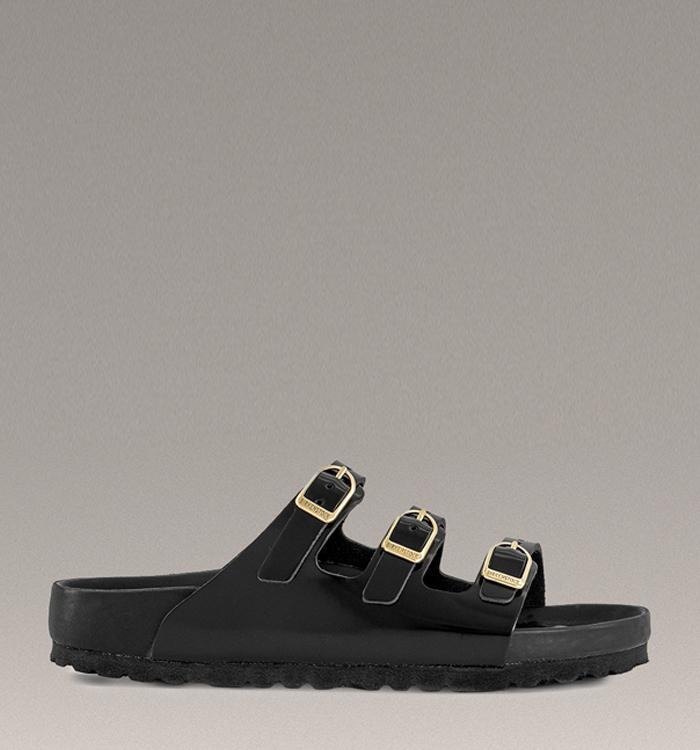 BIRKENSTOCK Florida Sandals Black Exq High Shine