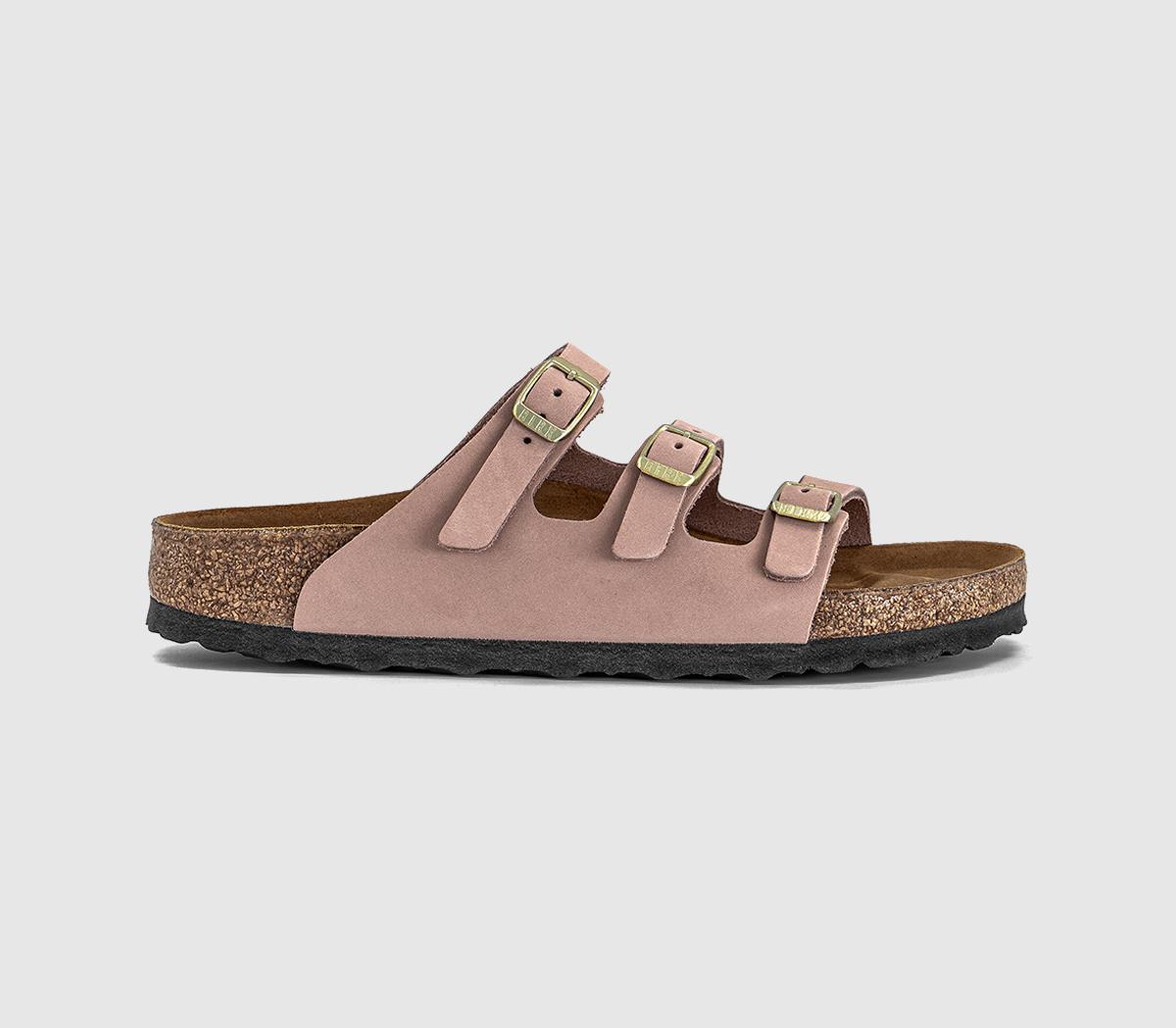 Birkenstock Florida Sandals Soft Oiled Leather Pink in Women's Size 8, Office Shoes