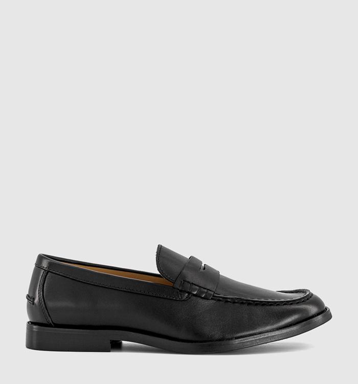 OFFICE Marcel Round Toe Penny Loafers Black