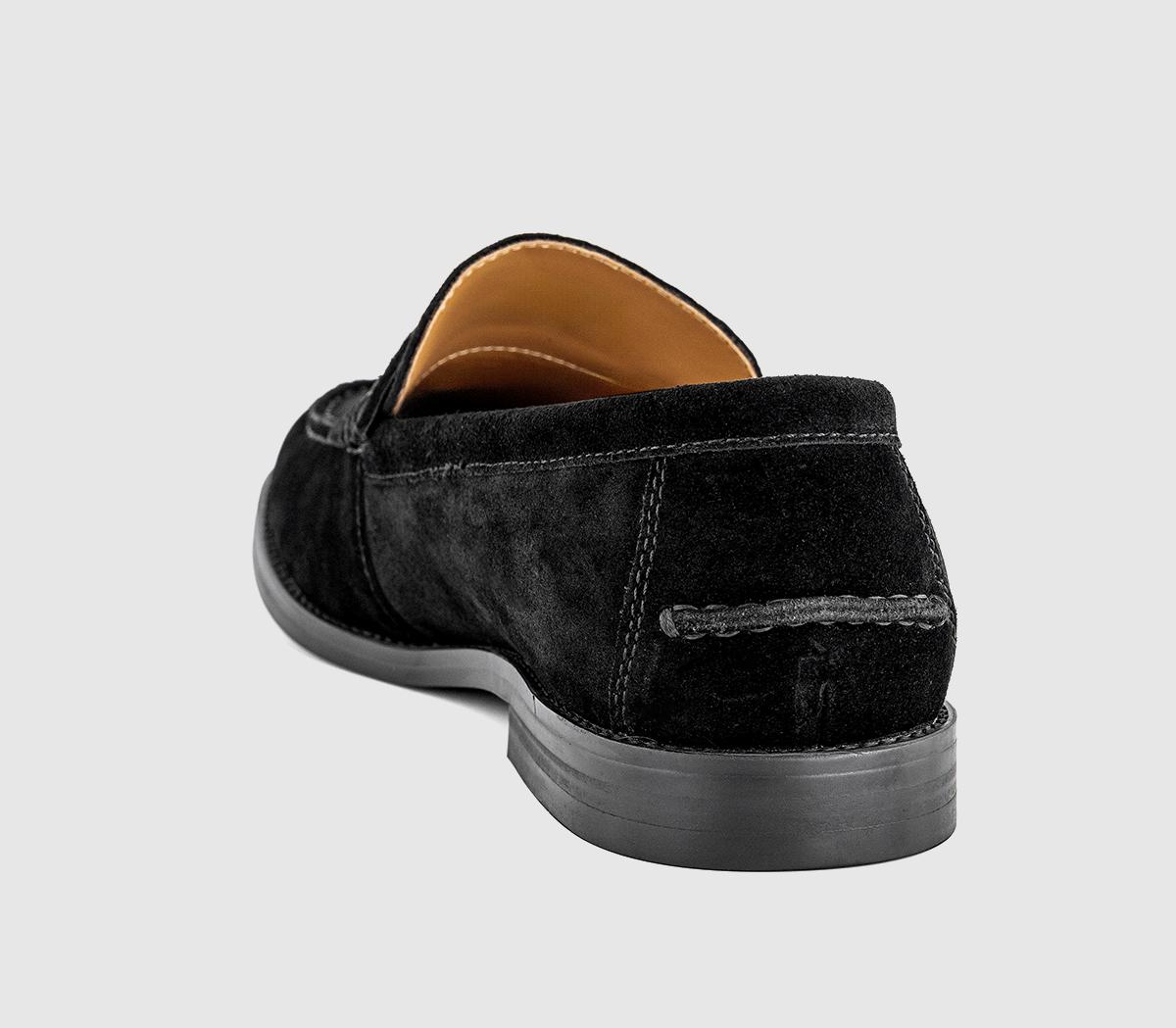 OFFICEMarcel Round Toe Penny LoafersBlack Suede