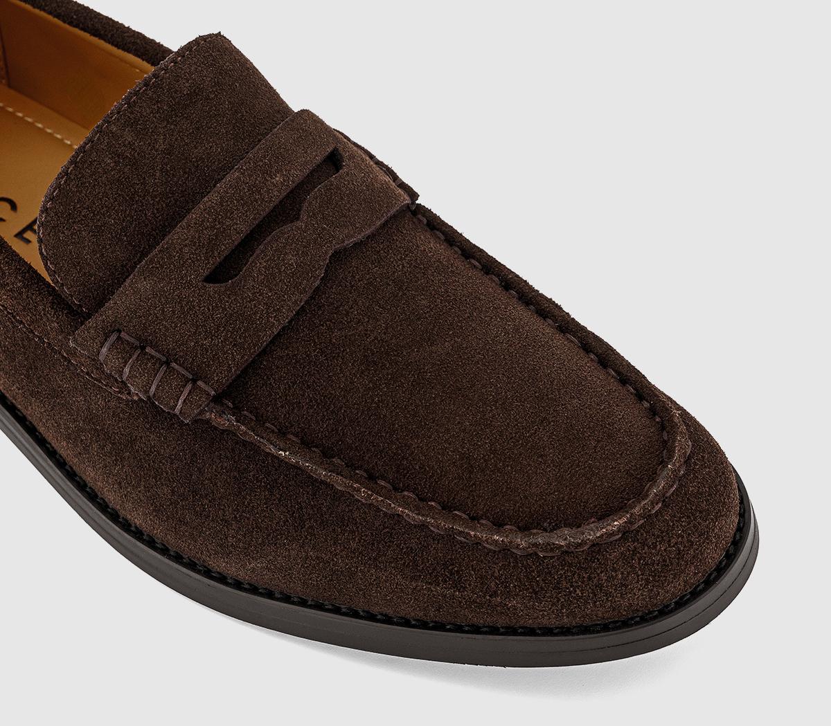 OFFICEMarcel Round Toe Penny LoafersBrown Suede