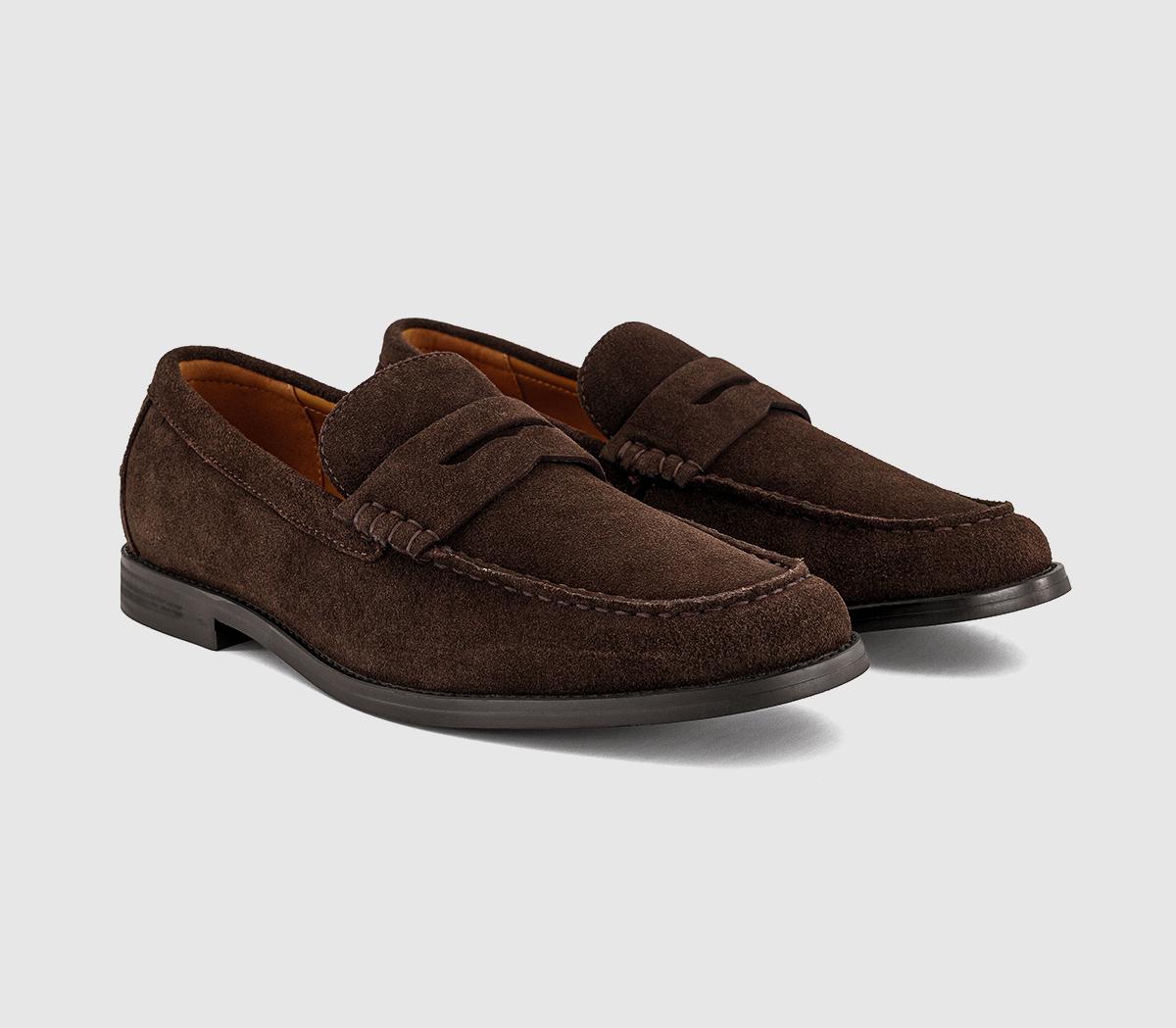 OFFICEMarcel Round Toe Penny LoafersBrown Suede