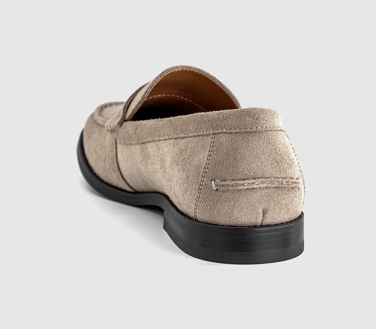 OFFICEMarcel Round Toe Penny LoafersBeige Suede
