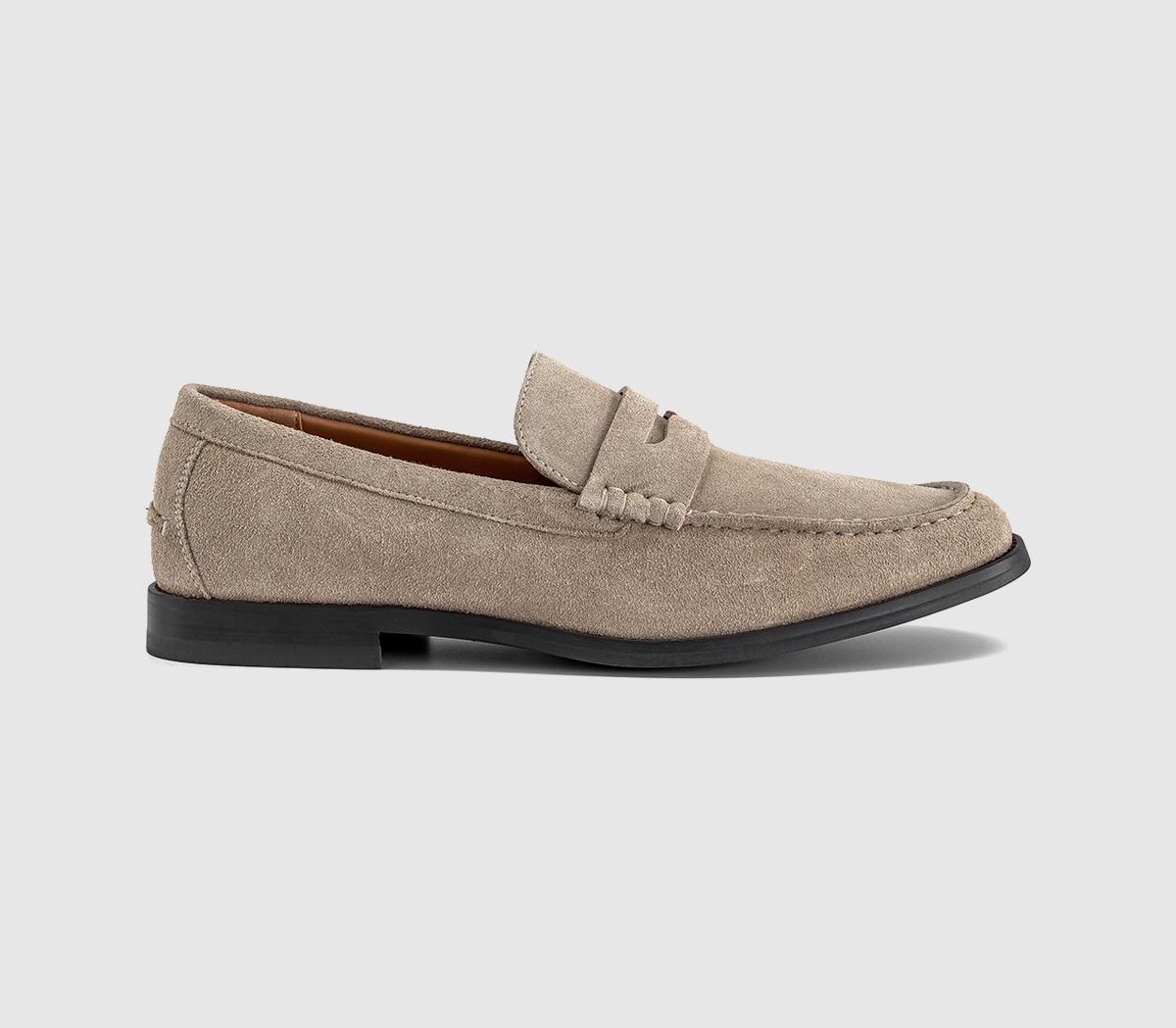 OFFICEMarcel Round Toe Penny LoafersBeige Suede