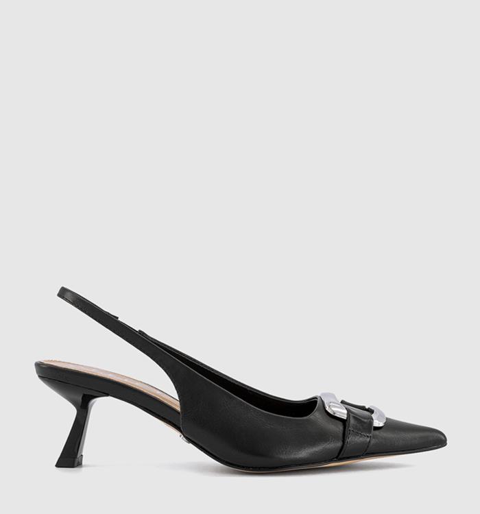 OFFICE Monti Metal Trim Court Heels Black