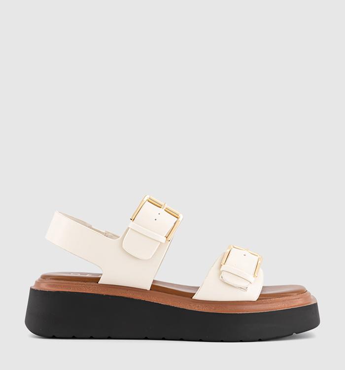OFFICE Maple Buckle Slingback Platform Sandals Off White