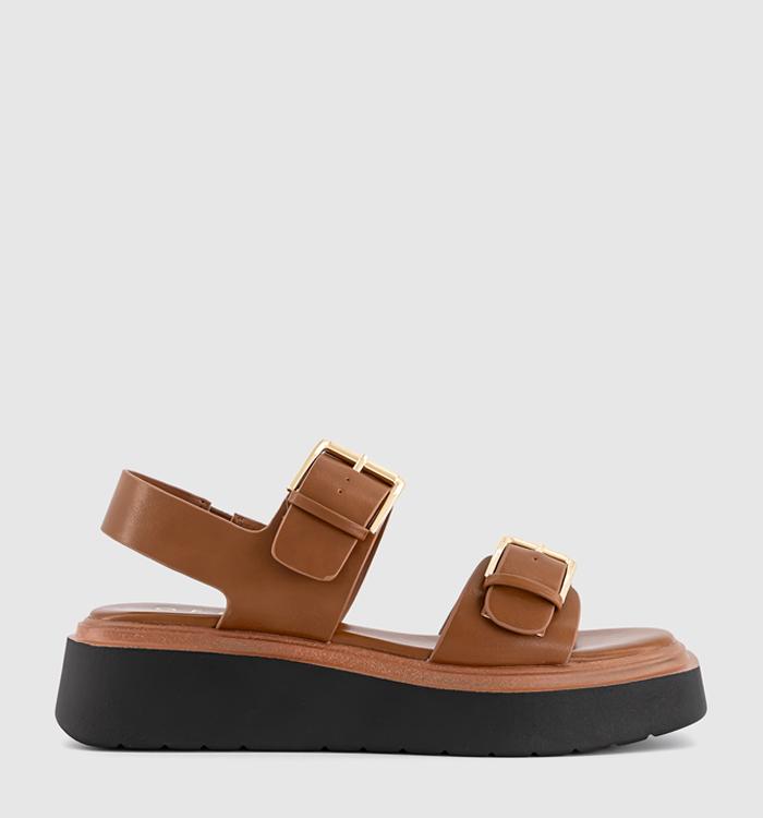 OFFICE Maple Buckle Slingback Platform Sandals Tan