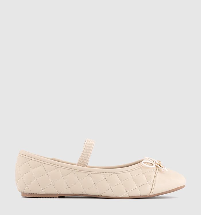 OFFICE Kids Georgia Bow Kids Ballet Pumps Off White