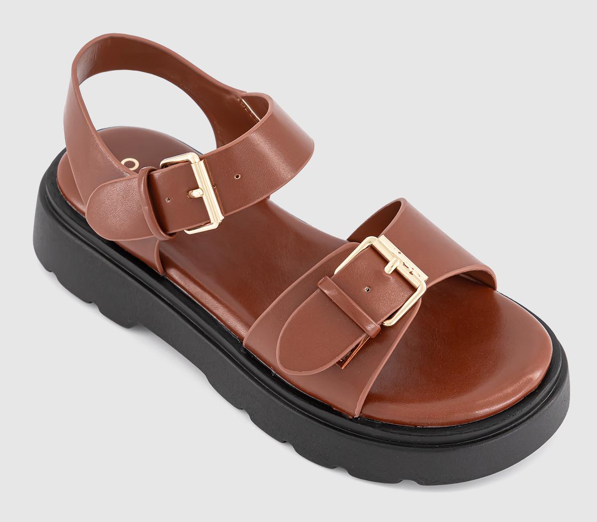 OFFICE Kids Gemma Double Buckle Chunky Kids Sandals OFFICE Kids Gemma Double Buckle Chunky Kids Sandals Tan