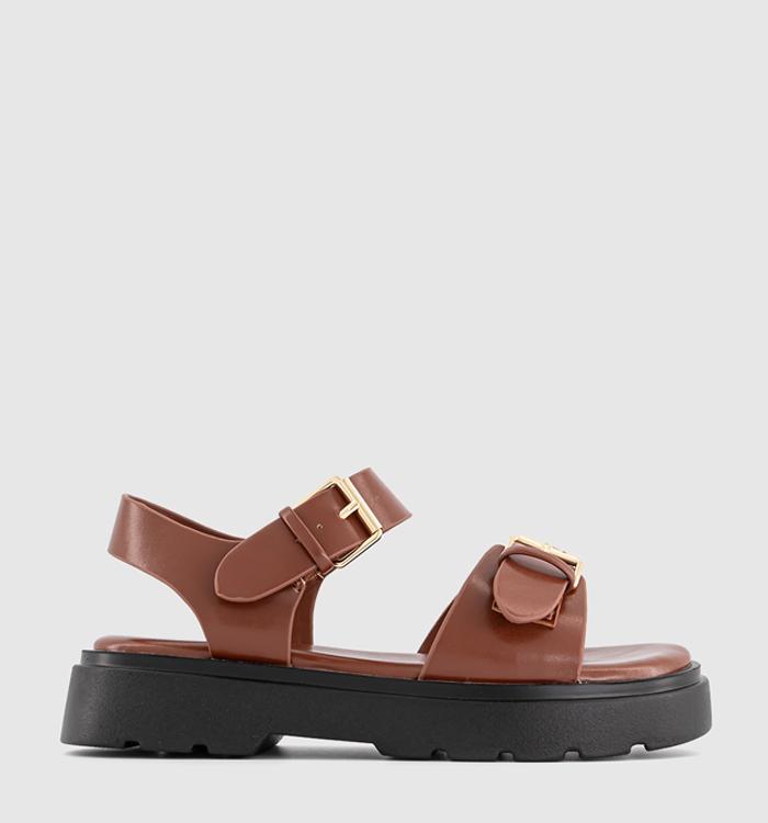 OFFICE Kids Gemma Double Buckle Chunky Kids Sandals Tan