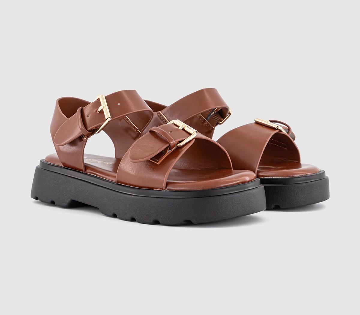 OFFICE Kids Gemma Double Buckle Chunky Kids Sandals OFFICE Kids Gemma Double Buckle Chunky Kids Sandals Tan