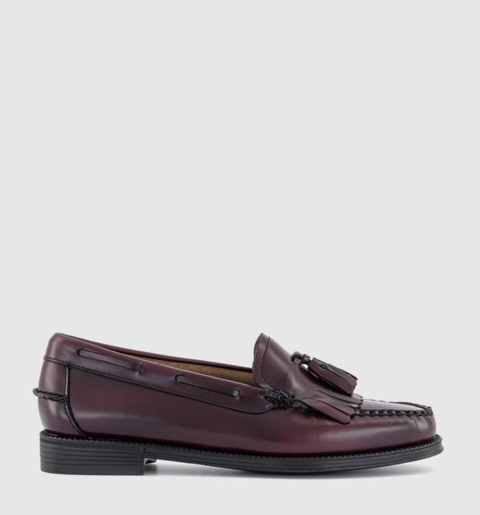 G.H Bass & Co Weejun Kiltie Loafers Wine Leather