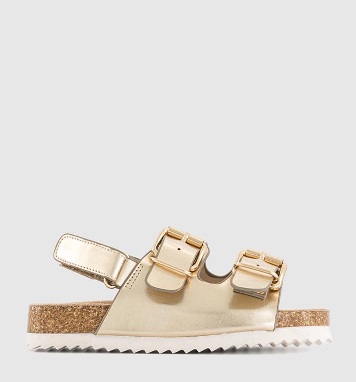 EARTHCHILD River Footbed Back Strap Sandals Gold