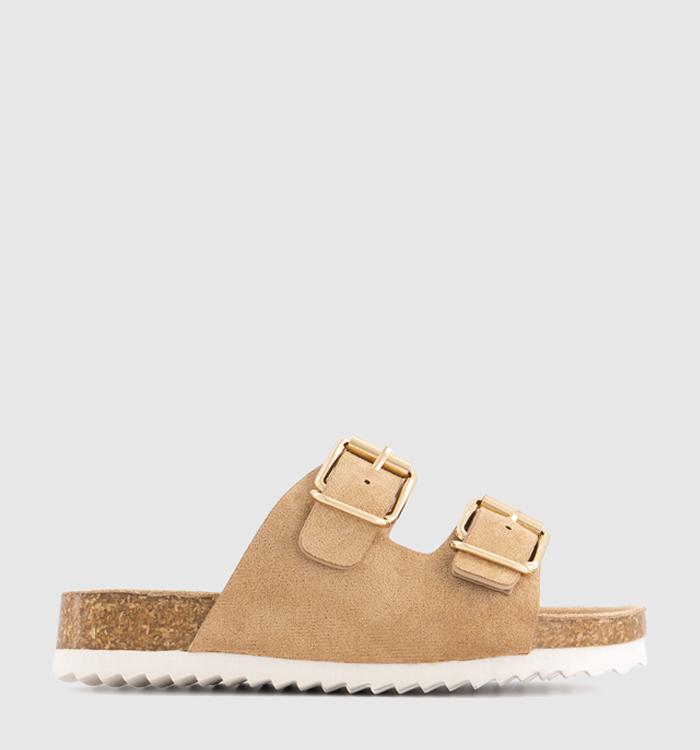 EARTHCHILD Earth Child: Evergreen Footbed Slip On Sandals Taupe