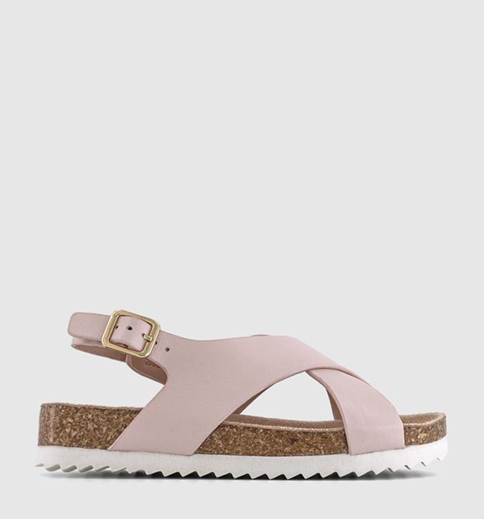 EARTHCHILD Tropic Cross Over Footbed Sandals Pink