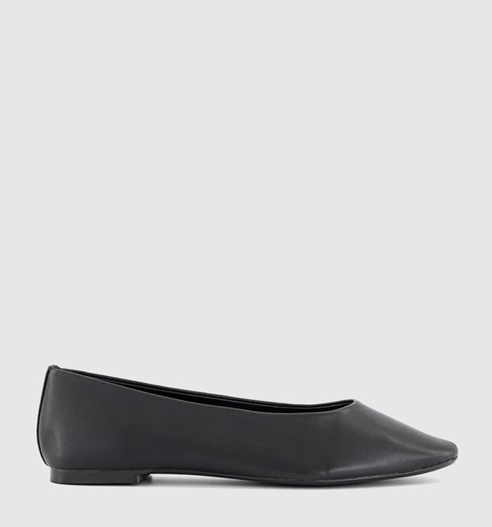 OFFICE Fairytale Leather Ballet Pumps Black Leather