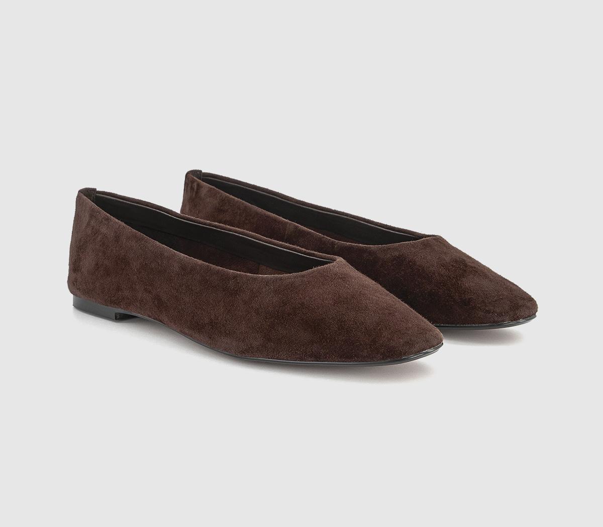 OFFICEFairytale Leather Ballet Pumps OFFICEFairytale Leather Ballet PumpsBrown Suede