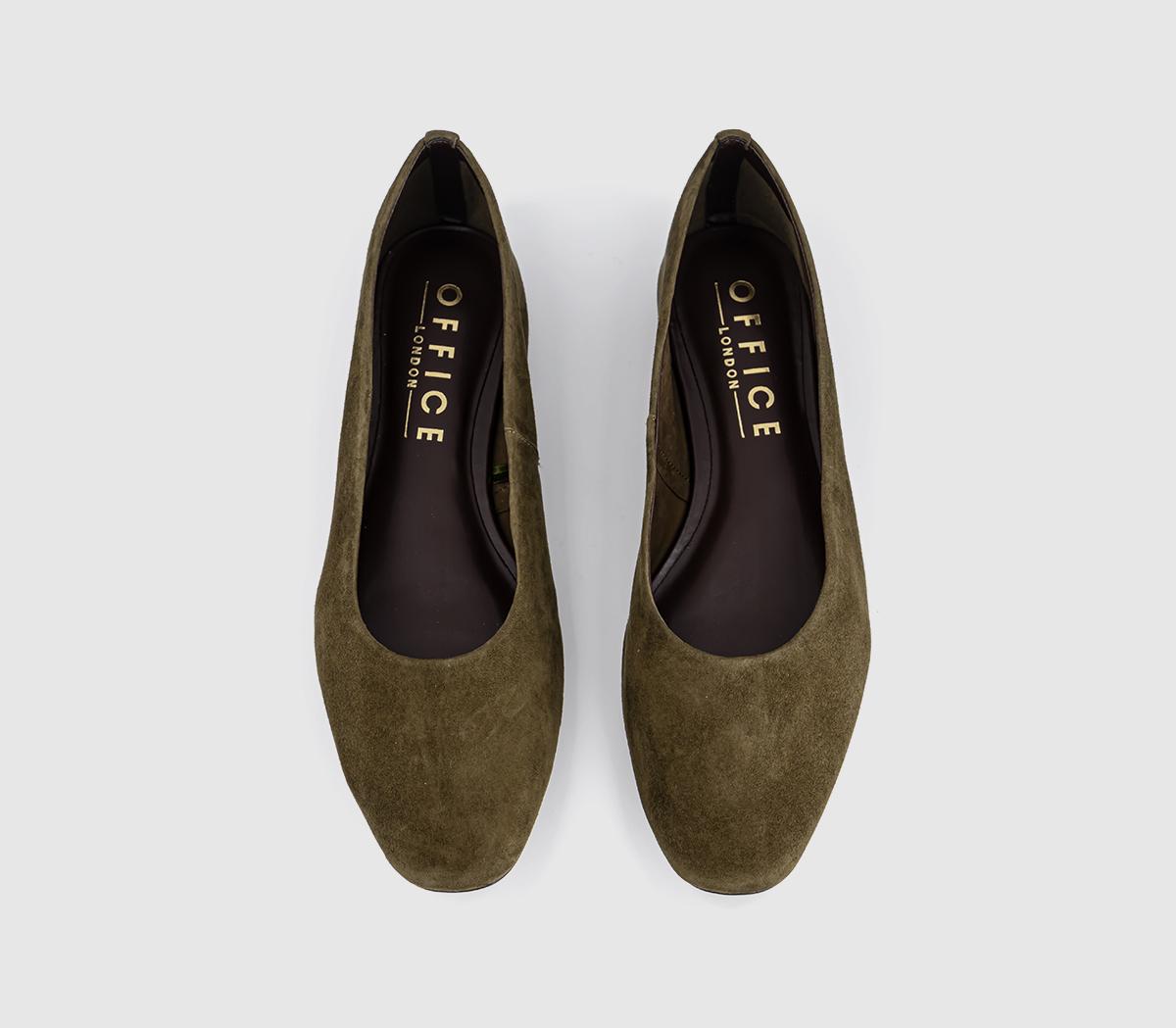 OFFICEFairytale Leather Ballerina PumpsOlive Suede