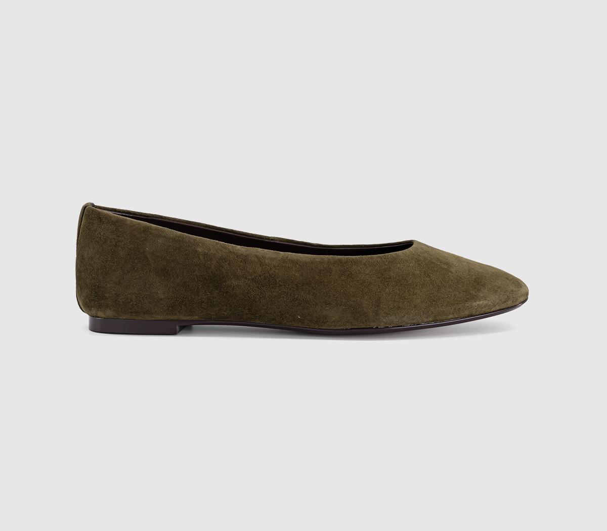 OFFICEFairytale Leather Ballerina PumpsOlive Suede