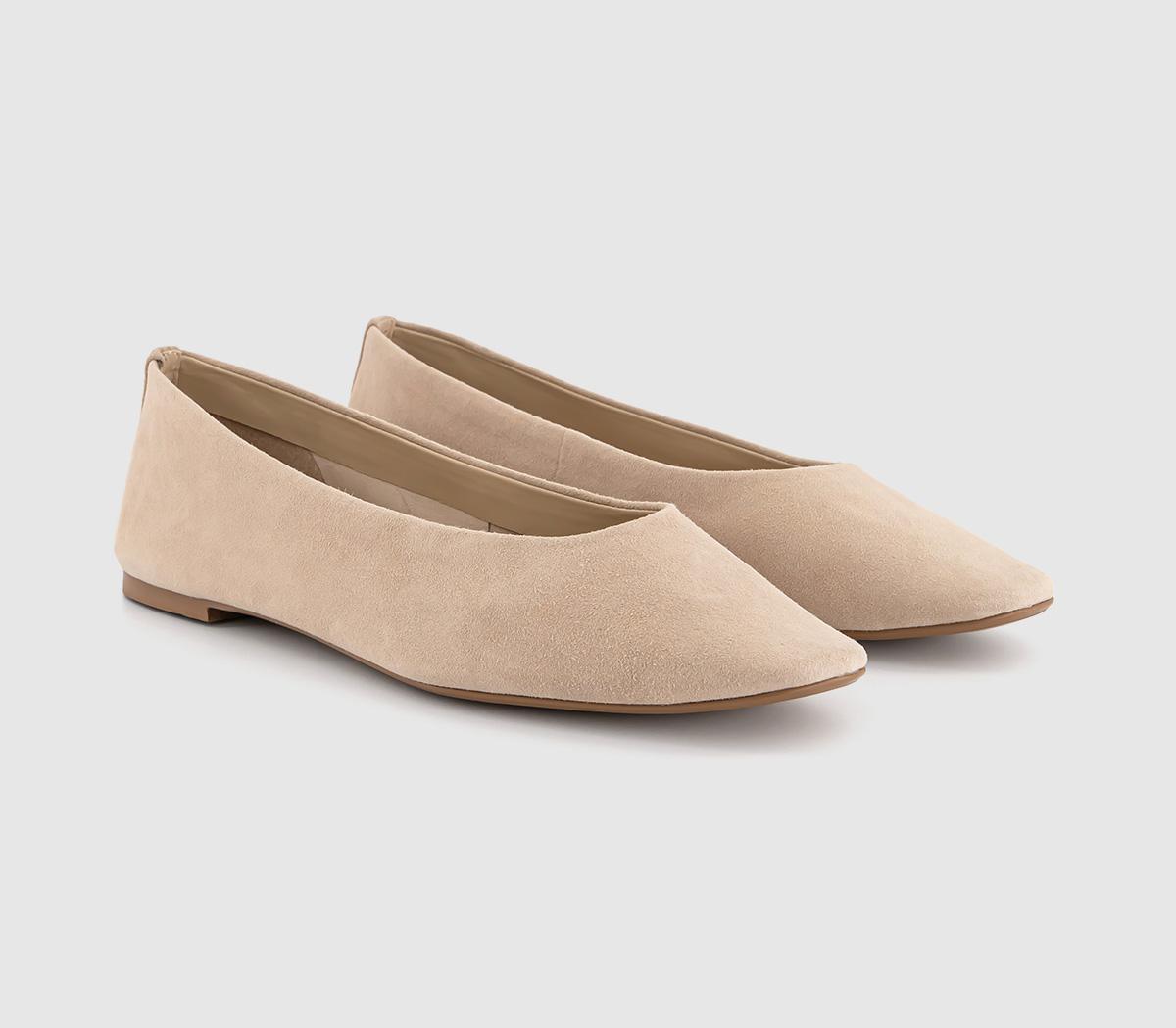 OFFICEFairytale Leather Ballet Pumps OFFICEFairytale Leather Ballet PumpsBeige Suede