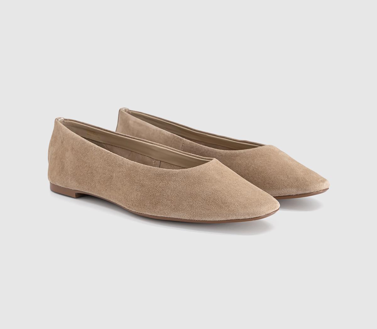OFFICEFairytale Leather Ballerina PumpsTaupe Suede
