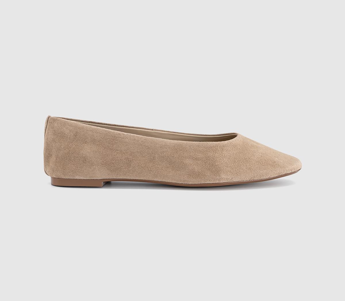 OFFICEFairytale Leather Ballerina PumpsTaupe Suede