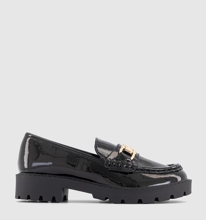 OFFICE Kids Gabriella Chunky Patent Kids  Loafers Black