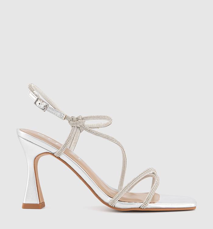 OFFICE Hart Strappy Heeled Sandals Silver Embellished