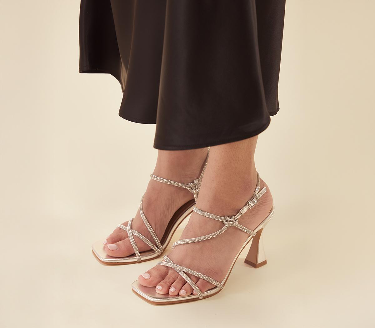OFFICEHart Strappy Heeled Sandals OFFICEHart Strappy Heeled SandalsSilver Embellished