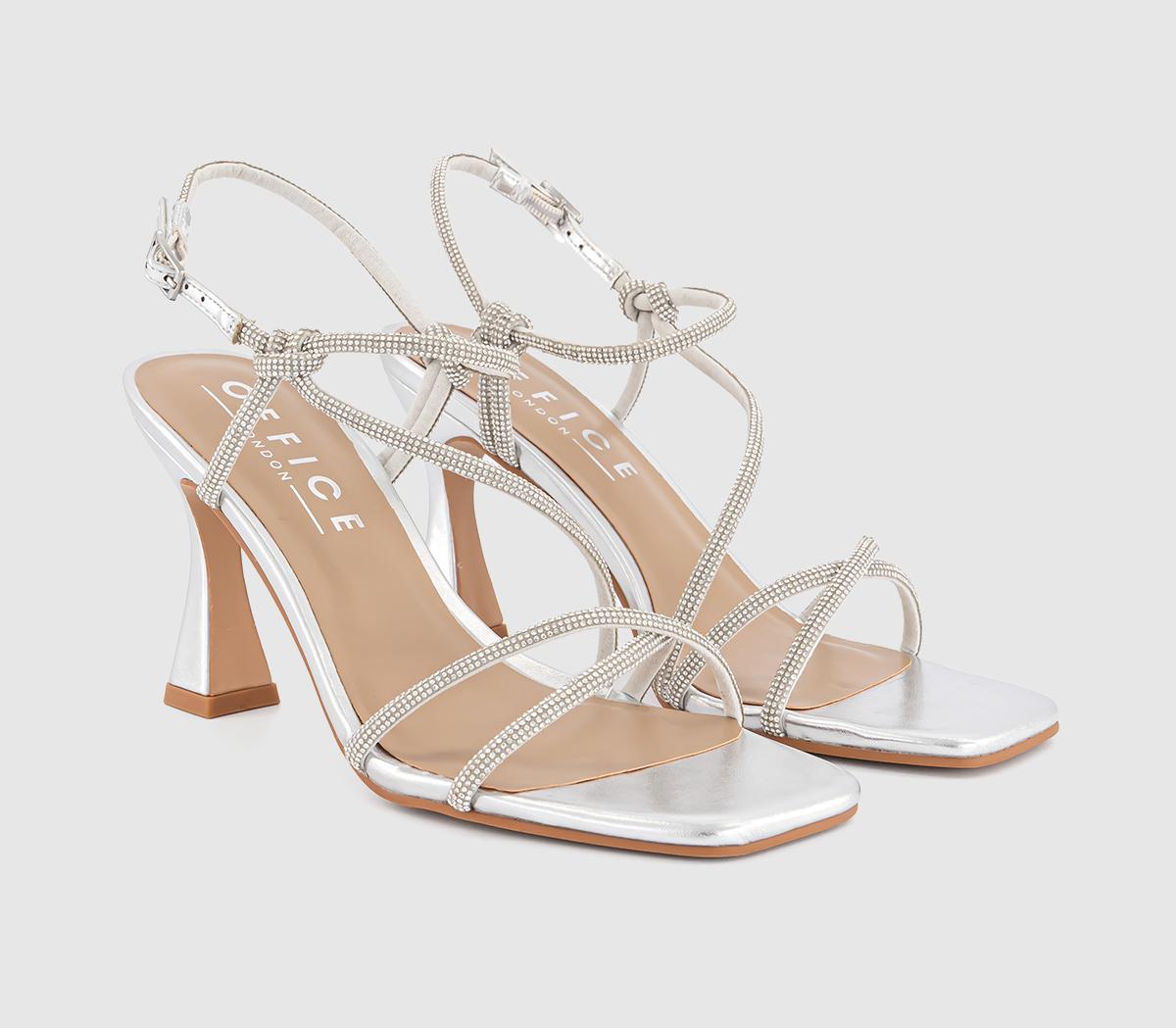 OFFICEHart Strappy Heeled SandalsSilver Embellished