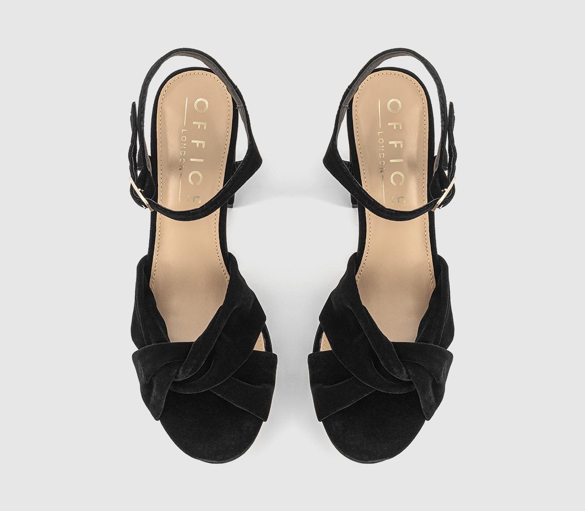 OFFICEHelena Knotted Platform SandalsBlack Velvet