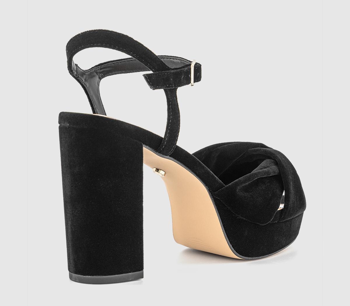 OFFICEHelena Knotted Platform SandalsBlack Velvet