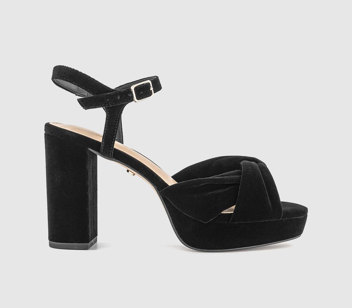 OFFICEHelena Knotted Platform SandalsBlack Velvet