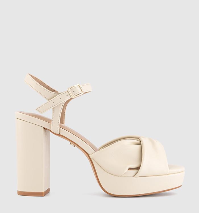 OFFICE Helena Knotted Platform Sandals Off White