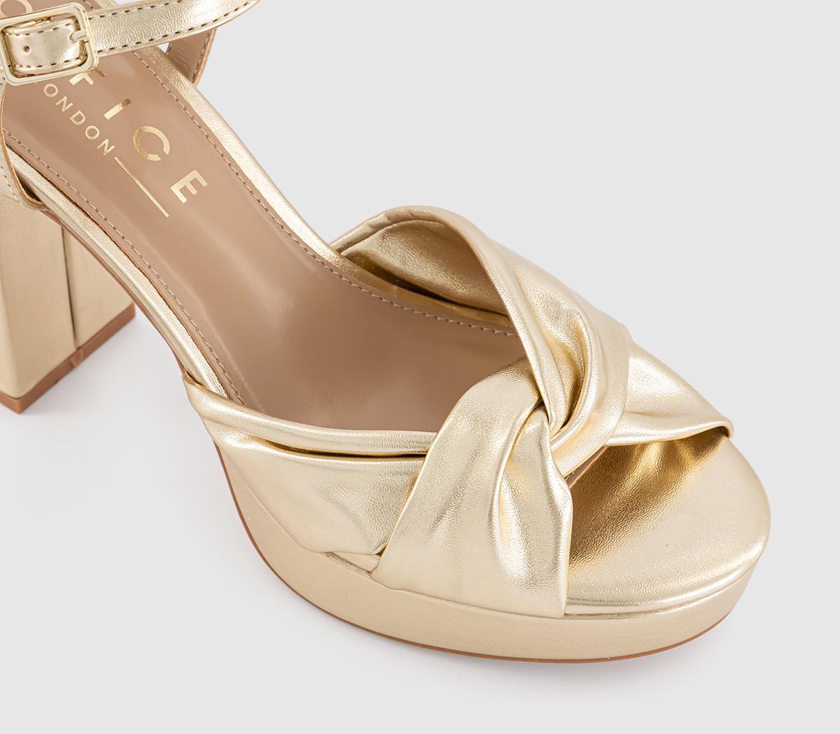 OFFICEHelena Knotted Platform Sandals OFFICEHelena Knotted Platform SandalsGold
