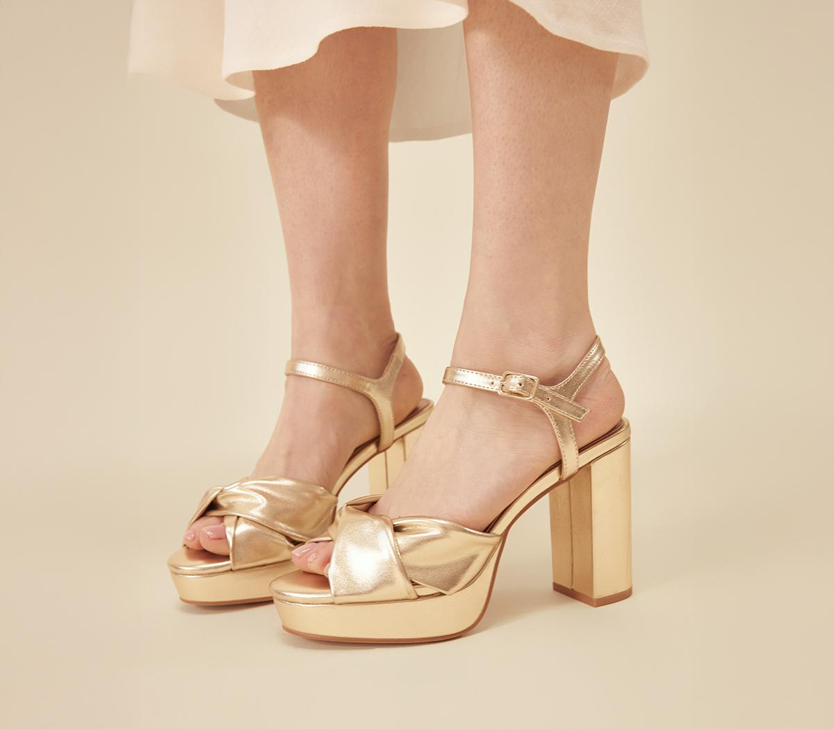 OFFICEHelena Knotted Platform Sandals OFFICEHelena Knotted Platform SandalsGold