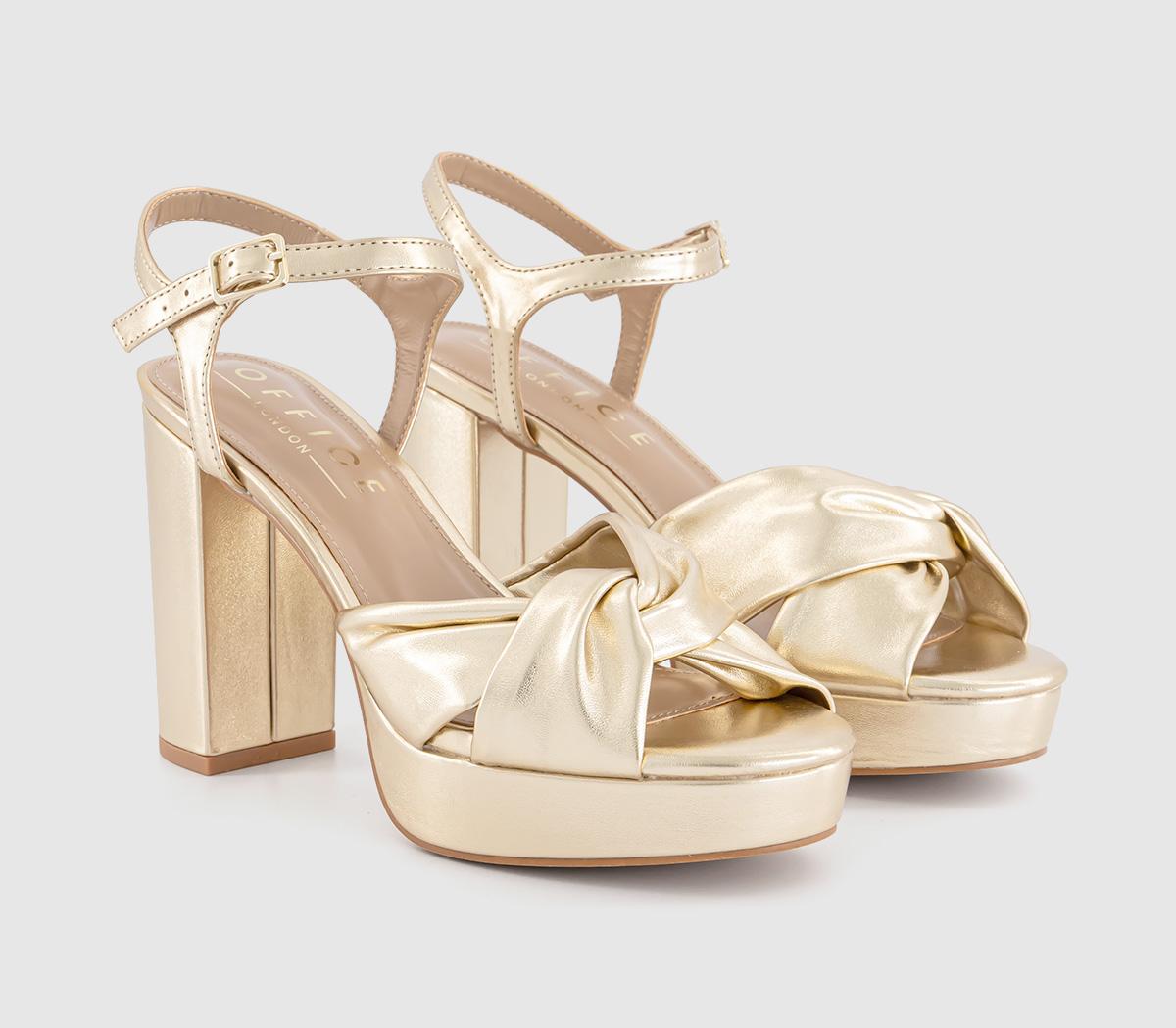 OFFICEHelena Knotted Platform Sandals OFFICEHelena Knotted Platform SandalsGold