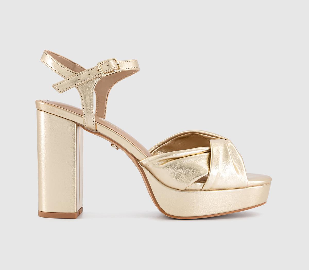 OFFICEHelena Knotted Platform Sandals OFFICEHelena Knotted Platform SandalsGold